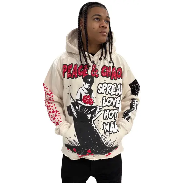 Peace & chaos spread love not war hoodie - HOODIE