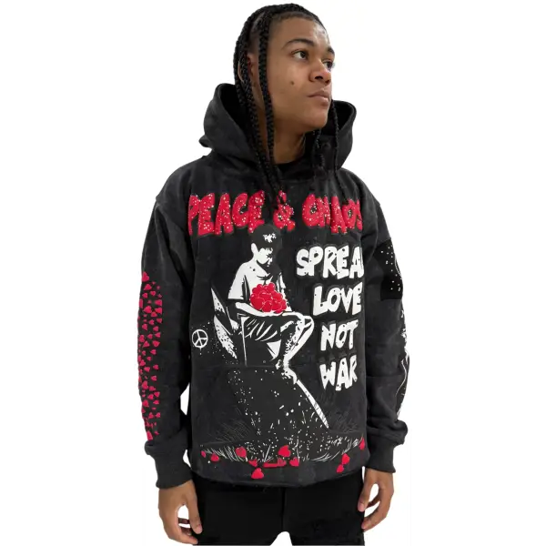 Peace & chaos spread love not war hoodie - HOODIE