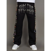 Politics baggy politics studios studded jeans - 30W/34L / BLACK - DENIM