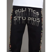 Politics baggy politics studios studded jeans - DENIM