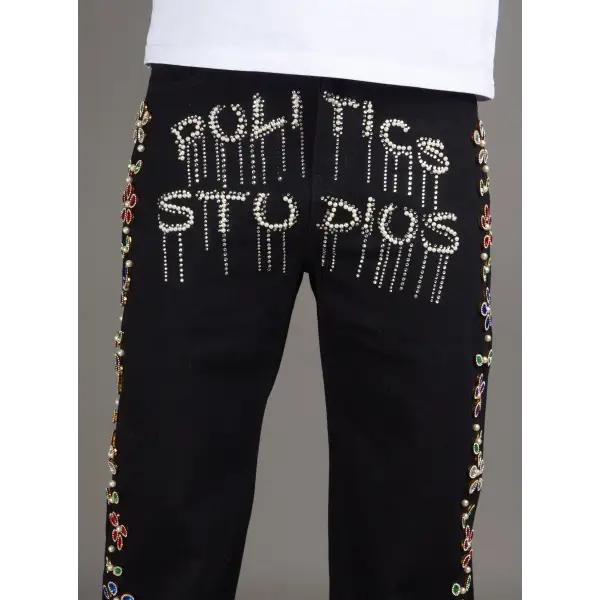 Politics baggy politics studios studded jeans - DENIM