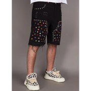 Politics big embellished denim short - SHORTS