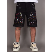 Politics big embellished denim short - SHORTS