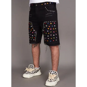 Politics big embellished denim short - SHORTS