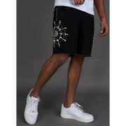 Politics embellished denim short - SHORTS