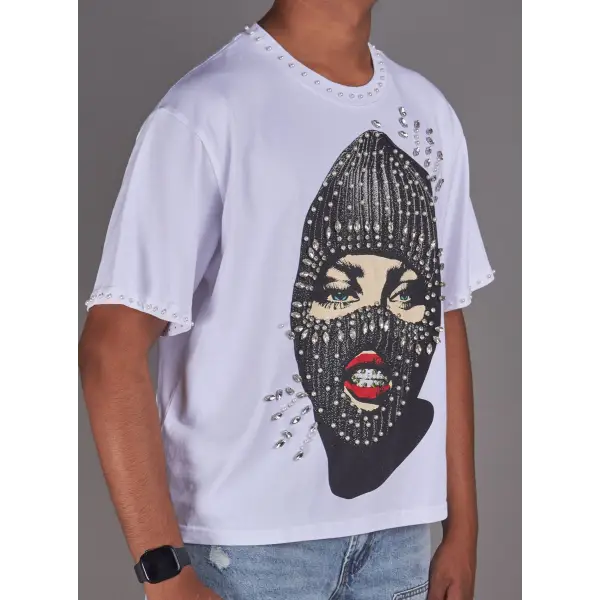 Politics embellished mask t-shirt - T-SHIRT