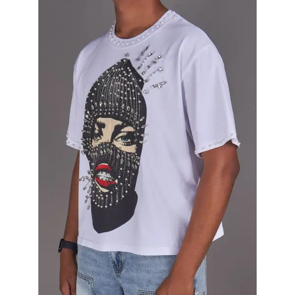 Politics embellished mask t-shirt - T-SHIRT