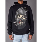 Politics flint rhinestone pearl hoodie - SMALL / BLACK - HOODIE