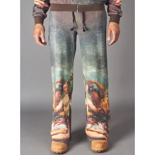 Politics joran renaissance print sweatpant - SMALL / BEIGE - SWEAT PANT