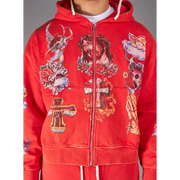 Politics jujube tattoo print hoodie - HOODIE