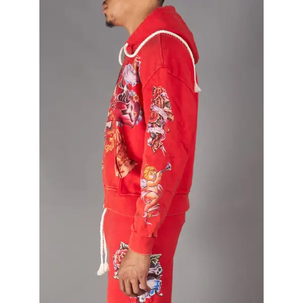 Politics jujube tattoo print hoodie - HOODIE