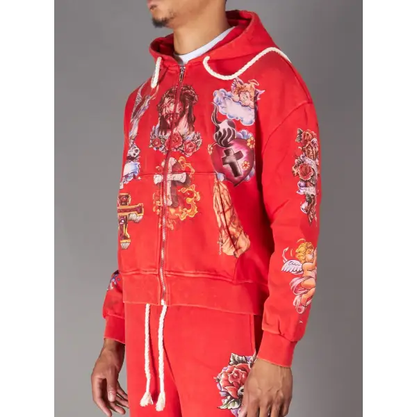 Politics jujube tattoo print hoodie - HOODIE