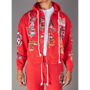 Politics jujube tattoo print hoodie - HOODIE