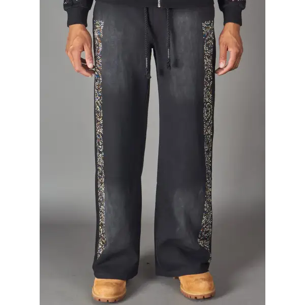 Politics lorian rhinestone sweatpant - SMALL / BLACK - SWEAT PANT