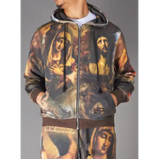 Politics melar renaissance art print jacket - SMALL / YELLOW - HOODIE
