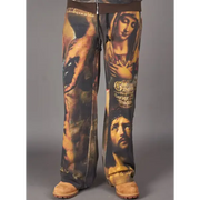 Politics ravin renaissance-style artwork sweatpant - SMALL / YELLOW - SWEAT PANT