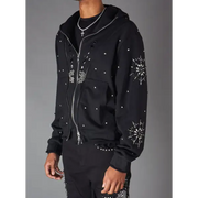 Politics sunray blossom studded zip up hoodie - HOODIE