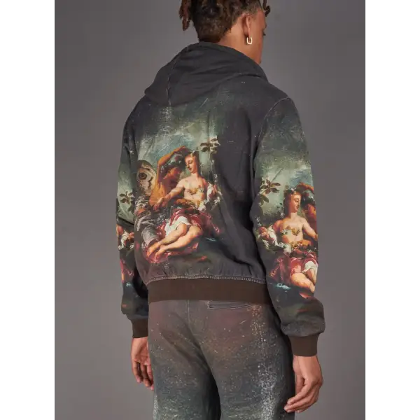 Politics worin vintage painting print jacket - HOODIE