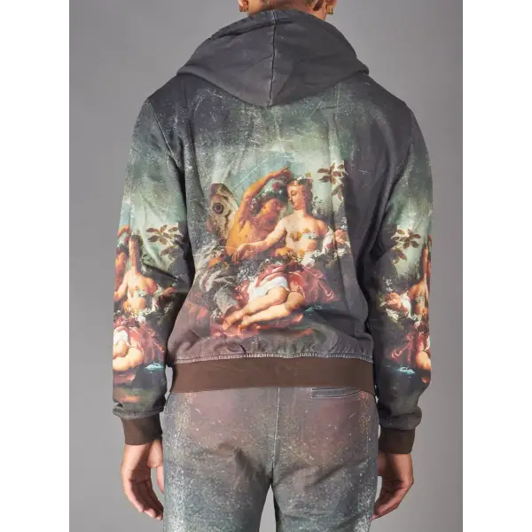 Politics worin vintage painting print jacket - HOODIE
