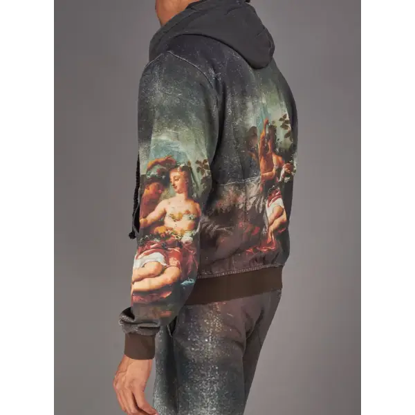 Politics worin vintage painting print jacket - HOODIE