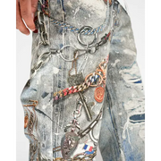 Preme allover print denim - DENIM