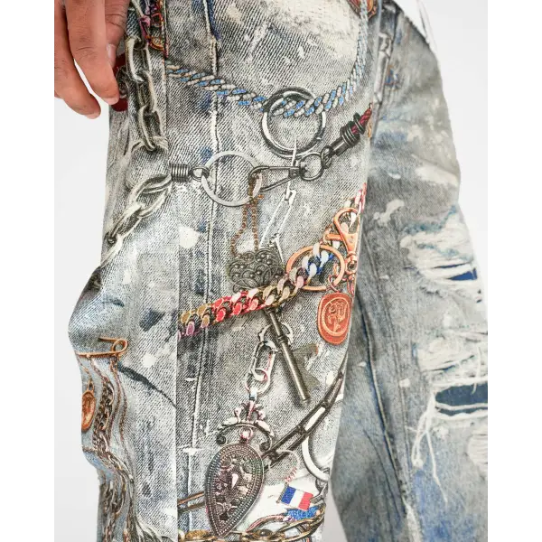 Preme allover print denim - DENIM