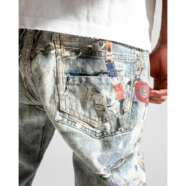 Preme allover print denim - DENIM