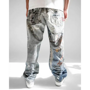 Preme allover print denim - DENIM