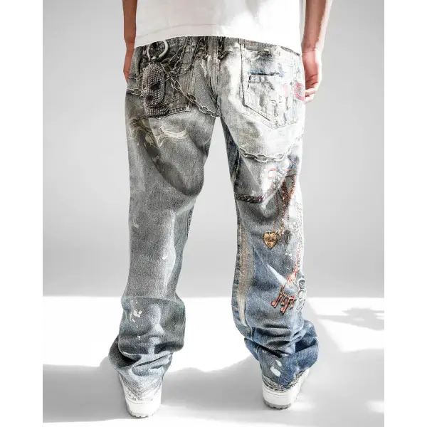 Preme allover print denim - DENIM