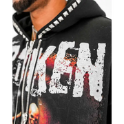 Preme broken studded zip up hoodie - HOODIE