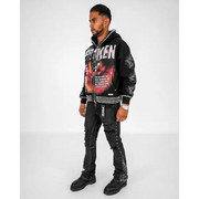 Preme broken studded zip up hoodie - HOODIE