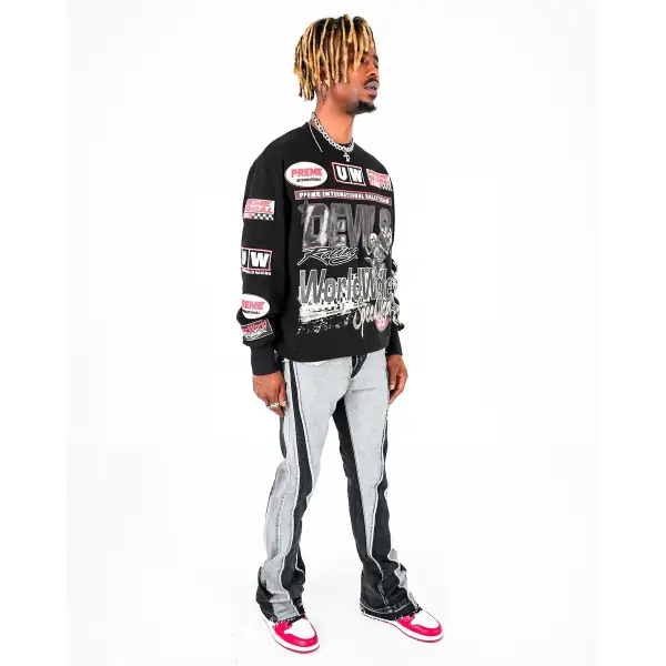 Preme longsleeve motocross patchwork crewneck - CREWNECK