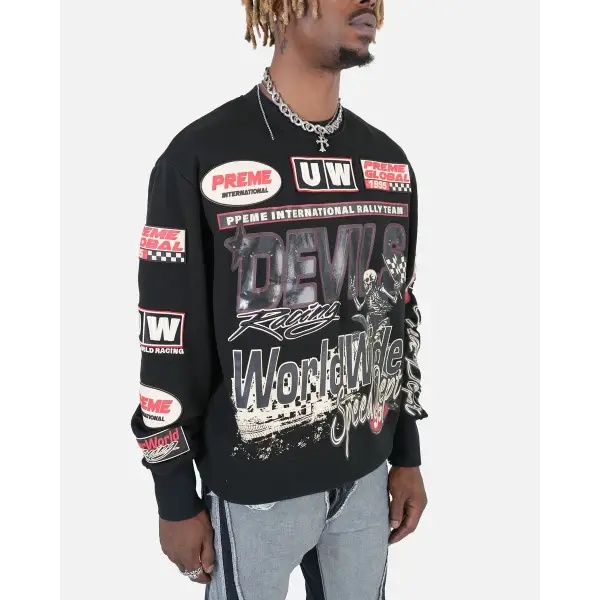 Preme longsleeve motocross patchwork crewneck - CREWNECK