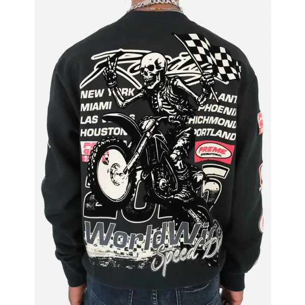 Preme longsleeve motocross patchwork crewneck - CREWNECK
