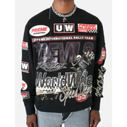 Preme longsleeve motocross patchwork crewneck - SMALL / BLACK - CREWNECK