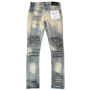 Premium dztr grey spray rippd denim - DENIM