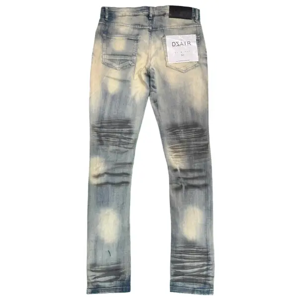 Premium dztr grey spray rippd denim - DENIM