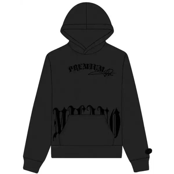 Premium milano black cat club hoodie - LARGE / BLACK - HOODIE