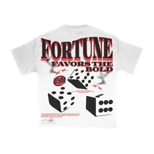 Premium milano fortune favors the bold t-shirt - MEDIUM / WHITE - T-SHIRT