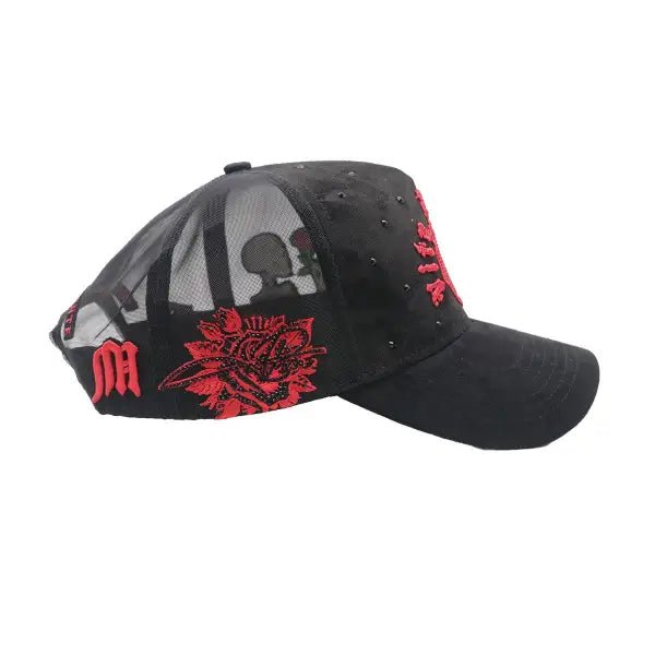 Premium Milano stone rose trucker hat by PREMIUM MILANO