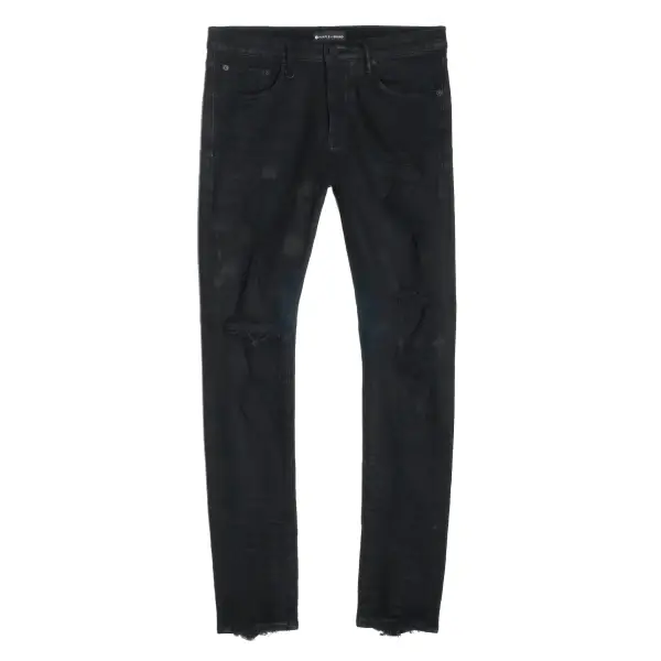 Purple Black Oil Slim Fit Denim - DENIM