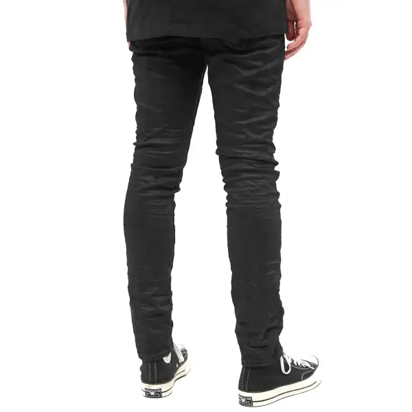 Purple Black Resin Slim Fit Denim - DENIM