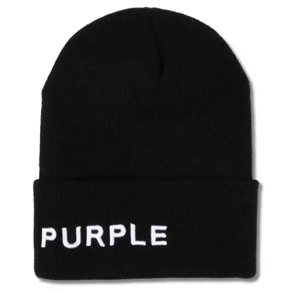 Purple brand acrylic cuffed beanie - OSFA / BLACK - HATS