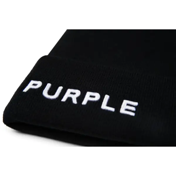 Purple brand acrylic cuffed beanie - OSFA / BLACK - HATS