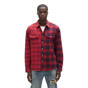 Purple brand half and half flannel shirt - SMALL / RED - T-SHIRT