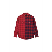Purple brand half and half flannel shirt - T-SHIRT