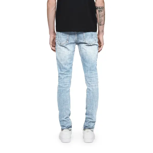 Purple Brand Light Indigo White Pop Denim - DENIM