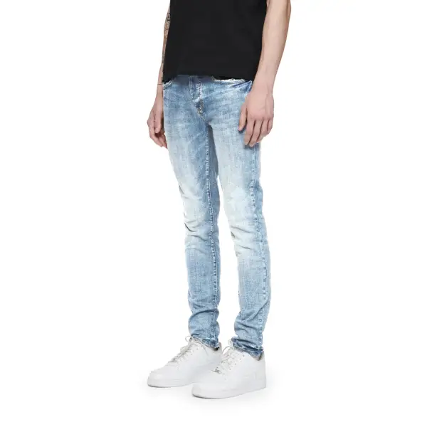 Purple Brand Light Indigo White Pop Denim - DENIM