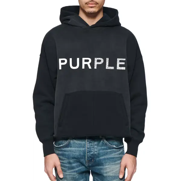Purple brand logo crop hoodie - HOODIE
