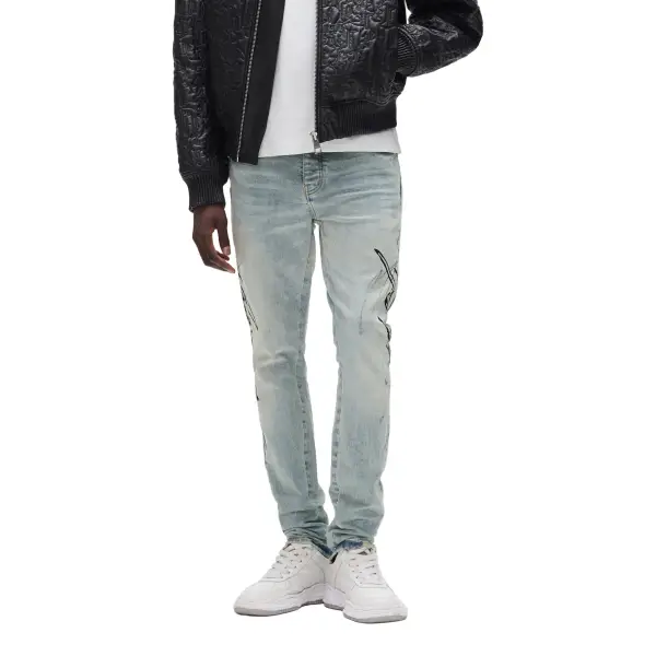 Purple brand skinny double script denim - DENIM